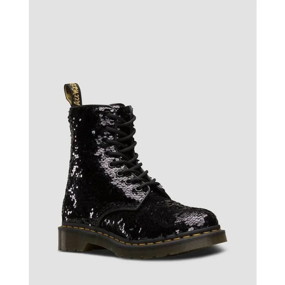 Dr Martens 1460 Pascal Reversible Sequin Black Boots kids size 5